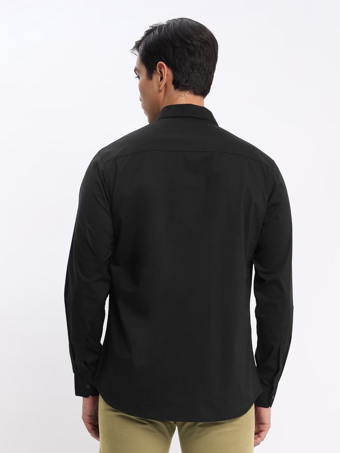 Black - Plain Cotton Shirts
