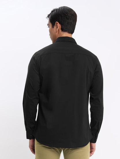 Black - Plain Cotton Shirts