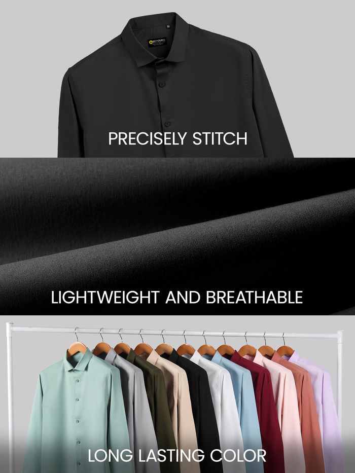 Black - Plain Cotton Shirts