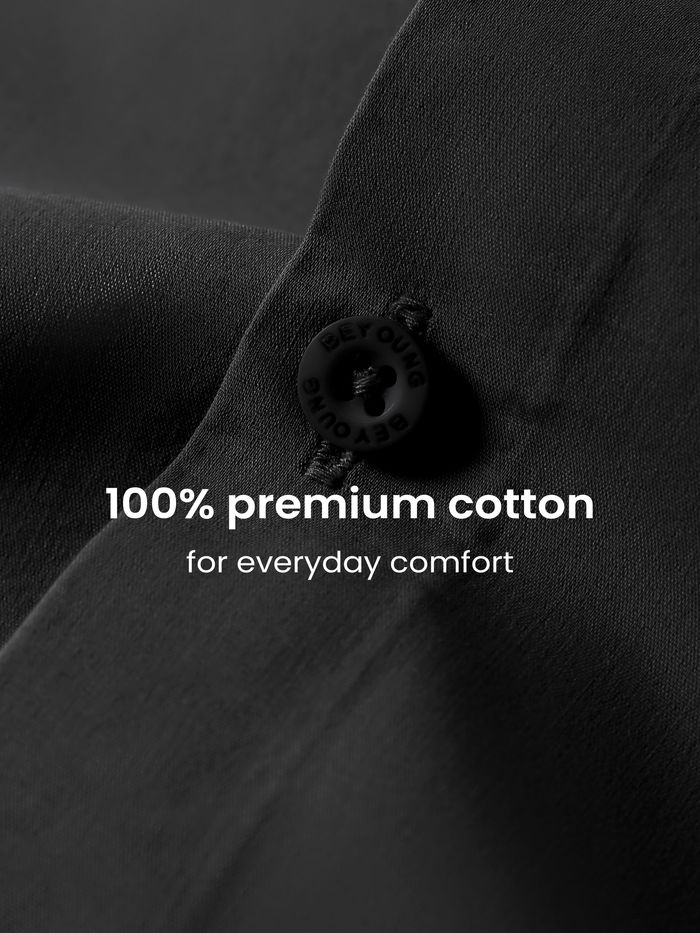 Black - Plain Cotton Shirts