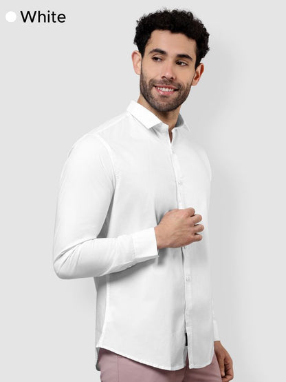 Men's Solid Black &amp; White Shirt