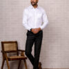 T&T Men Solid Formal White Shirt Regular Fit